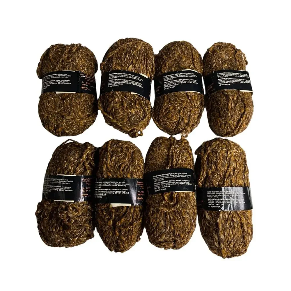 Bucilla Rustique Olefin Yarn Brown Bulky Ireland 1.75oz Each Color 4 Lot of 8